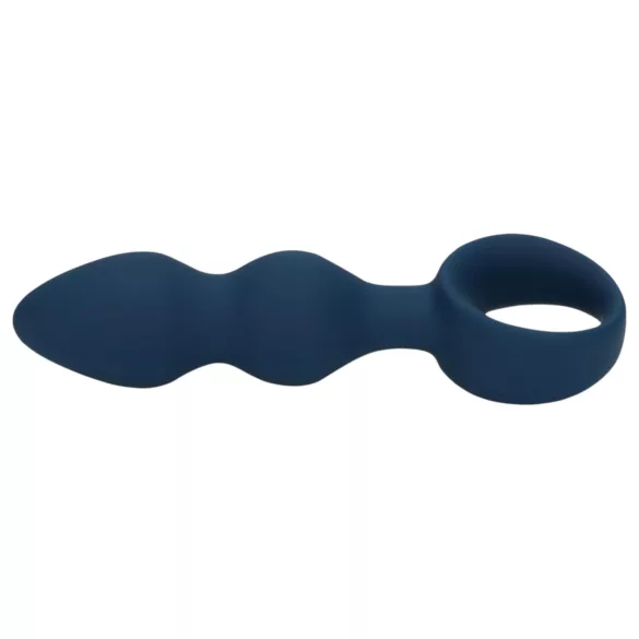 Loveline - dildo analne z pierścieniem - średni - niebieski
