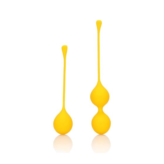 Loveline - silikonowy zestaw kulek gejszy - 2 sztuki (żółty)