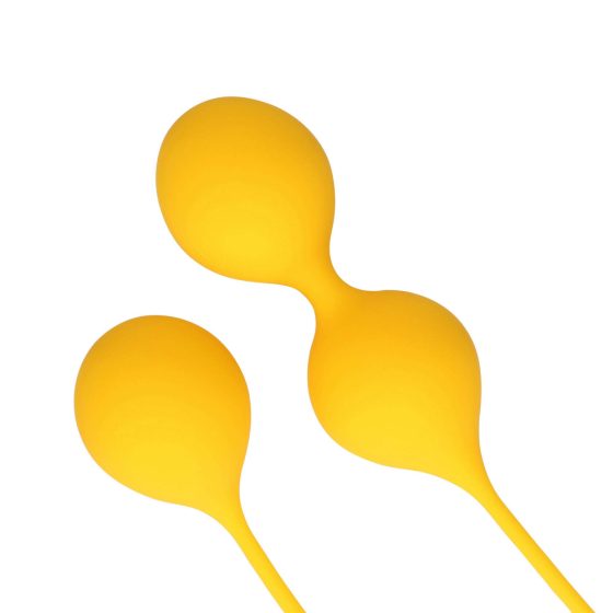 Loveline - silikonowy zestaw kulek gejszy - 2 sztuki (żółty)