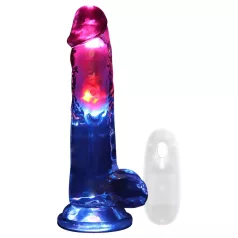 REALROCK - wibrator z jądrami - świecący - 20 cm