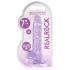REALROCK - Przezroczysty, realistyczny dildo - fioletowy (17 cm)