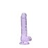 REALROCK - Przezroczysty, realistyczny dildo - fioletowy (17 cm)
