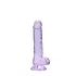 RealRock - realistyczny dildo - przezroczysty fioletowy - 17 cm