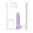 REALROCK - Przezroczysty, realistyczny dildo - fioletowy (17 cm)