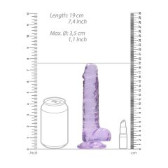   REALROCK - półprzezroczyste, realistyczne dildo - fioletowe (17 cm)