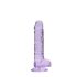 REALROCK - Przezroczysty, realistyczny dildo - fioletowy (17 cm)