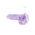 REALROCK - Przezroczysty, realistyczny dildo - fioletowy (17 cm)
