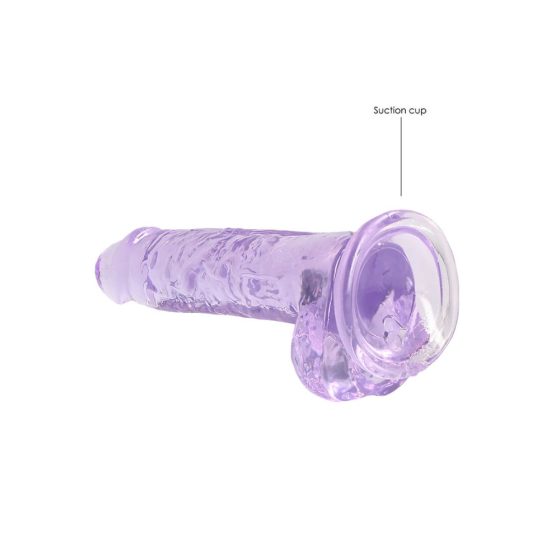REALROCK - półprzezroczyste, realistyczne dildo - fioletowe (17 cm)