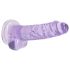 REALROCK - Przezroczysty, realistyczny dildo - fioletowy (17 cm)
