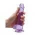 REALROCK - Przezroczysty, realistyczny dildo - fioletowy (17 cm)