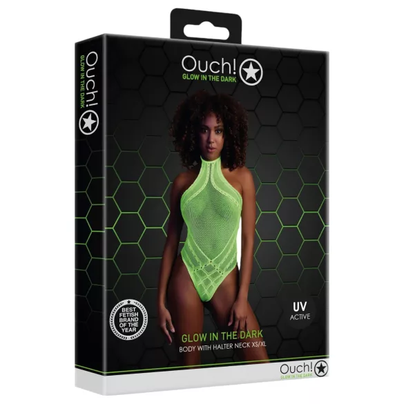 Ouch! - body z paskami - świecące w ciemności - neonowa zieleń