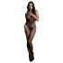 Le Désir - bodystocking siateczkowy z wzorem - czarny - S-XL