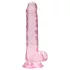 RealRock - realistyczny dildo - przezroczysty różowy - 17 cm