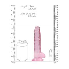   REALROCK - półprzezroczyste, realistyczne dildo - różowe (17 cm)