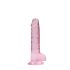 REALROCK - przezroczysty realistyczny dildo - różowy (17 cm)