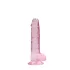 RealRock - realistyczny dildo - przezroczysty różowy - 17 cm