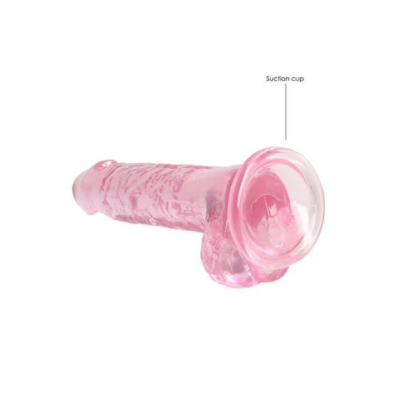 REALROCK - półprzezroczyste, realistyczne dildo - różowe (17 cm)