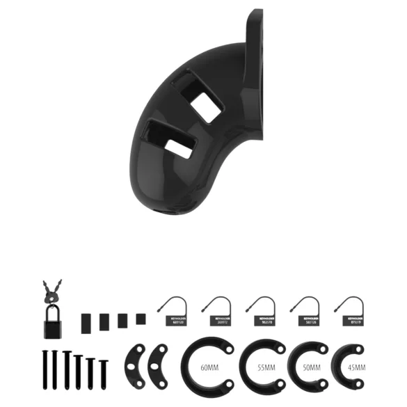 ManCage - Model 13 klatka na penisa (czarna) - 6,5 cm