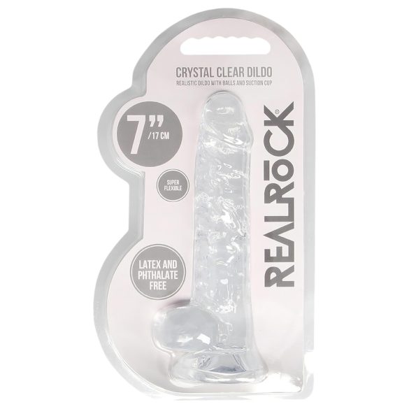 REALROCK - przezroczysty realistyczny dildo - przezroczysty (17 cm)