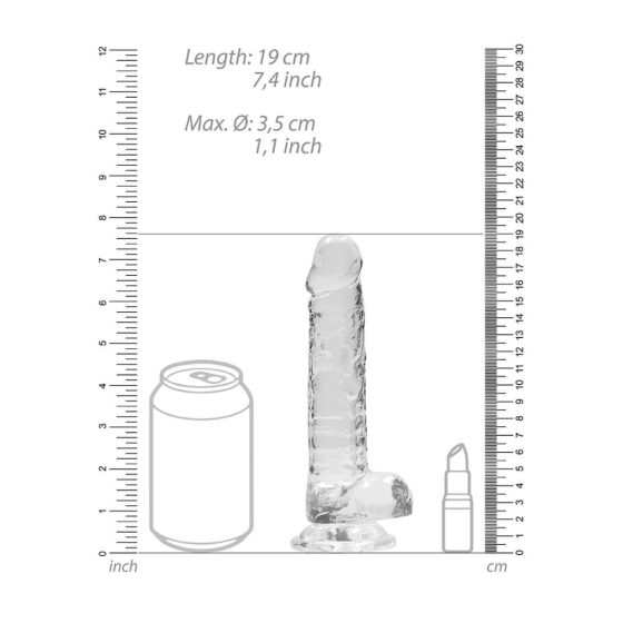 REALROCK - półprzezroczyste dildo - przezroczyste (17 cm)