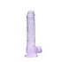 RealRock - realistyczny dildo - przezroczysty fioletowy - 19 cm