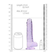   REALROCK - półprzezroczyste, realistyczne dildo - fioletowe (19 cm)
