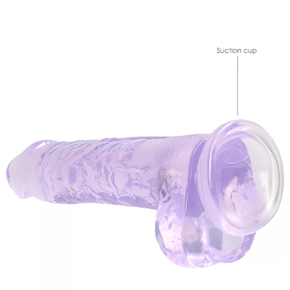 RealRock - realistyczny dildo - przezroczysty fioletowy - 19 cm