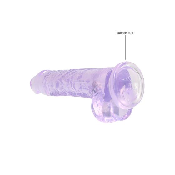 REALROCK - półprzezroczyste, realistyczne dildo - fioletowe (19 cm)