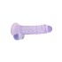 REALROCK - przezroczysty realistyczny dildo - fioletowy (19 cm)