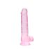 REALROCK - przezroczysty realistyczny dildo - różowy (19 cm)