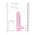 REALROCK - przezroczysty realistyczny dildo - różowy (19 cm)