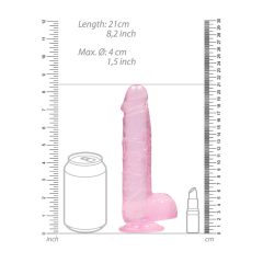   REALROCK - półprzezroczyste, realistyczne dildo - różowe (19 cm)