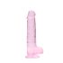 REALROCK - przezroczysty realistyczny dildo - różowy (19 cm)