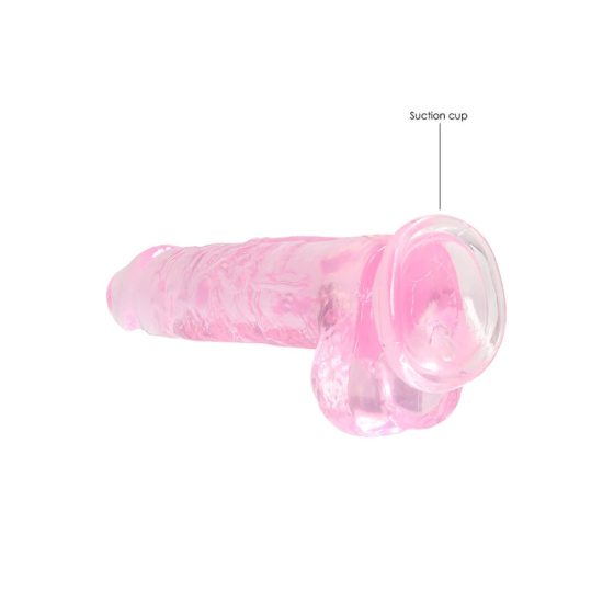 REALROCK - półprzezroczyste, realistyczne dildo - różowe (19 cm)