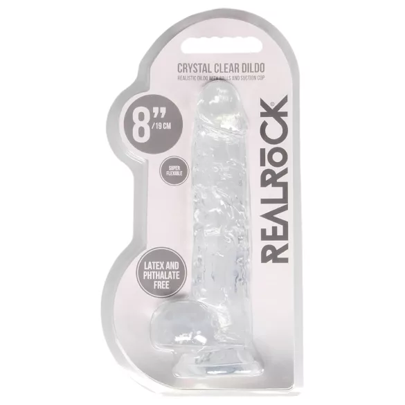 RealRock - realistyczny dildo - przezroczysty - 19 cm
