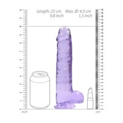   REALROCK - półprzezroczyste, realistyczne dildo - fioletowe (22 cm)