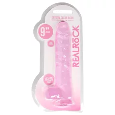   RealRock - realistyczny dildo - przezroczysty różowy - 22 cm