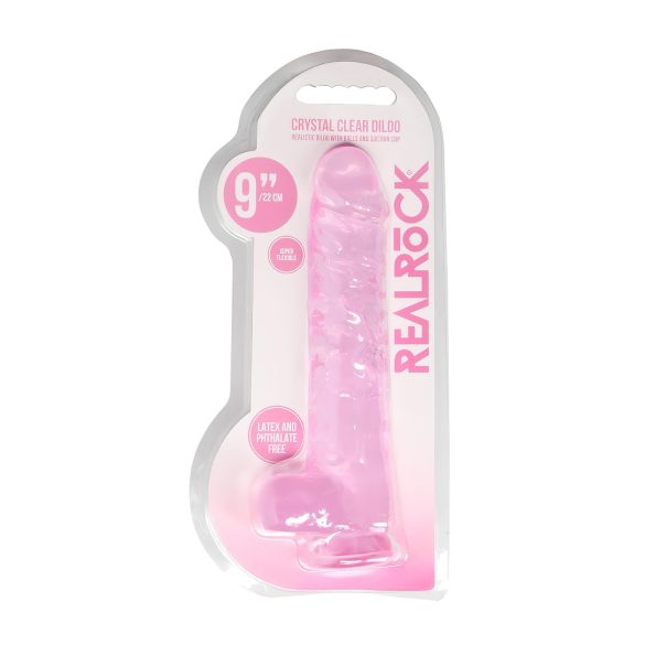 REALROCK - przezroczysty realistyczny dildo - różowy (22cm)