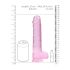 REALROCK - przezroczysty realistyczny dildo - różowy (22cm)