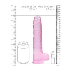   REALROCK - półprzezroczyste, realistyczne dildo - różowe (22 cm)