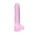 REALROCK - przezroczysty realistyczny dildo - różowy (22cm)