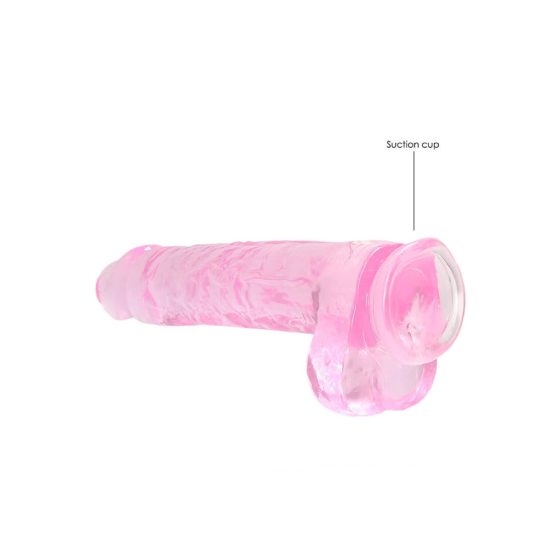 REALROCK - półprzezroczyste, realistyczne dildo - różowe (22 cm)