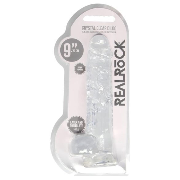 REALROCK - przezroczysty realistyczny dildo - transparentny (22 cm)