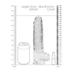   REALROCK - półprzezroczyste, realistyczne dildo - przezroczyste (22 cm)