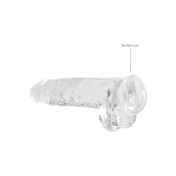RealRock - przezroczysty realistyczny dildo (przezroczysty, 22 cm)