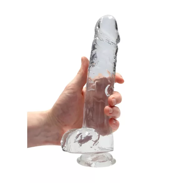 RealRock - przezroczysty realistyczny dildo (przezroczysty, 22 cm)
