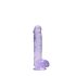 REALROCK - przezroczysty realistyczny dildo - fioletowy (15 cm)