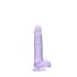 REALROCK - przezroczysty realistyczny dildo - fioletowy (15 cm)