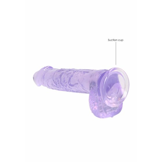 REALROCK - półprzezroczyste, realistyczne dildo - fioletowe (15 cm)