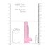 REALROCK - przezroczysty, realistyczny dildo - różowy (15 cm)